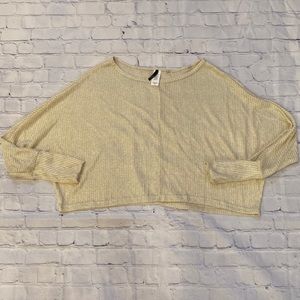Cleo sheer gold crop top long sleeve